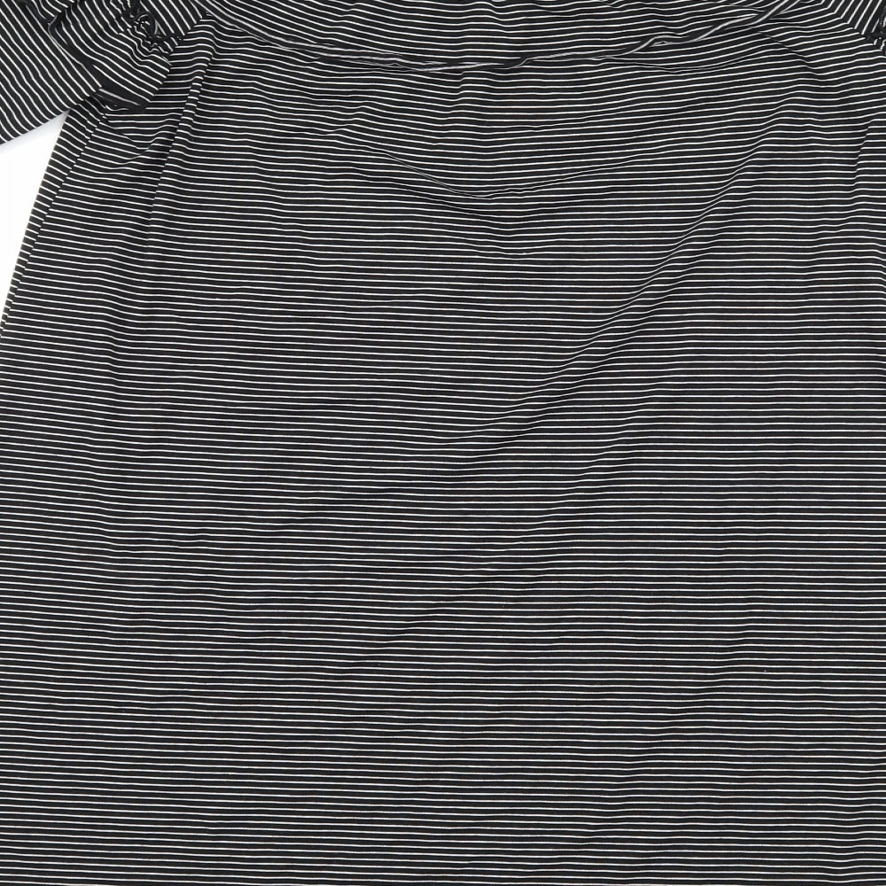 Papaya Womens Black Striped  Shift  Size M