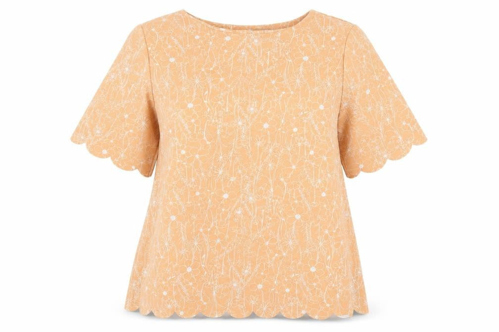 NEXT Womens Orange Floral  Basic T-Shirt Size 12