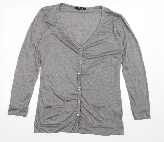 Fury Womens Grey  Knit Cardigan Jumper Size XL