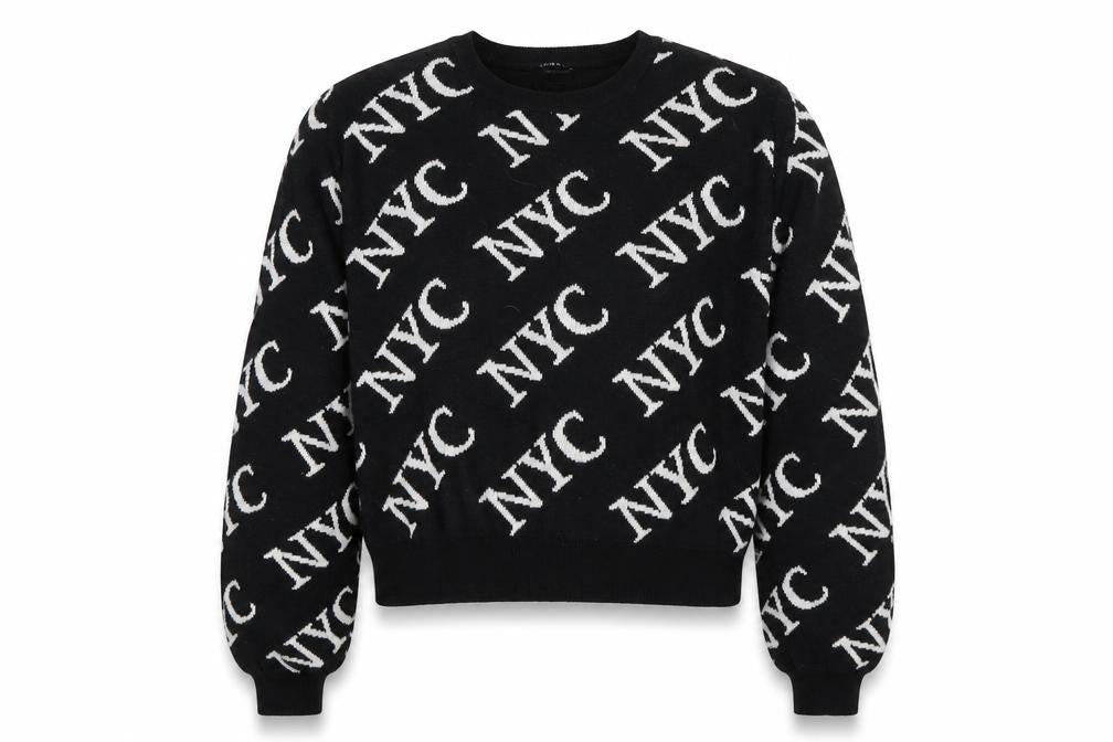 New Look Girls Black Geometric Knit Pullover Jumper Size 12-13 Years  - NYC