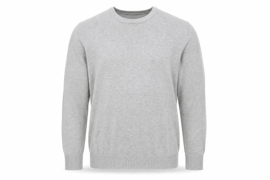 Front view of Easy men’s grey knit jumper, size L