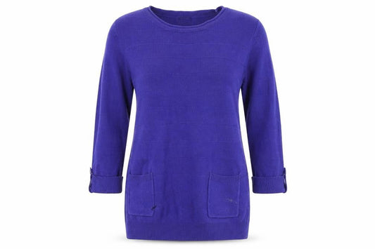 Front view of F&F women’s purple jumper, size UK 12