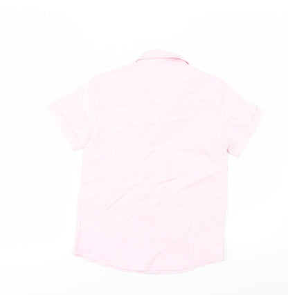 Back view of Primark boys’ pink basic button-up, size 7-8, years