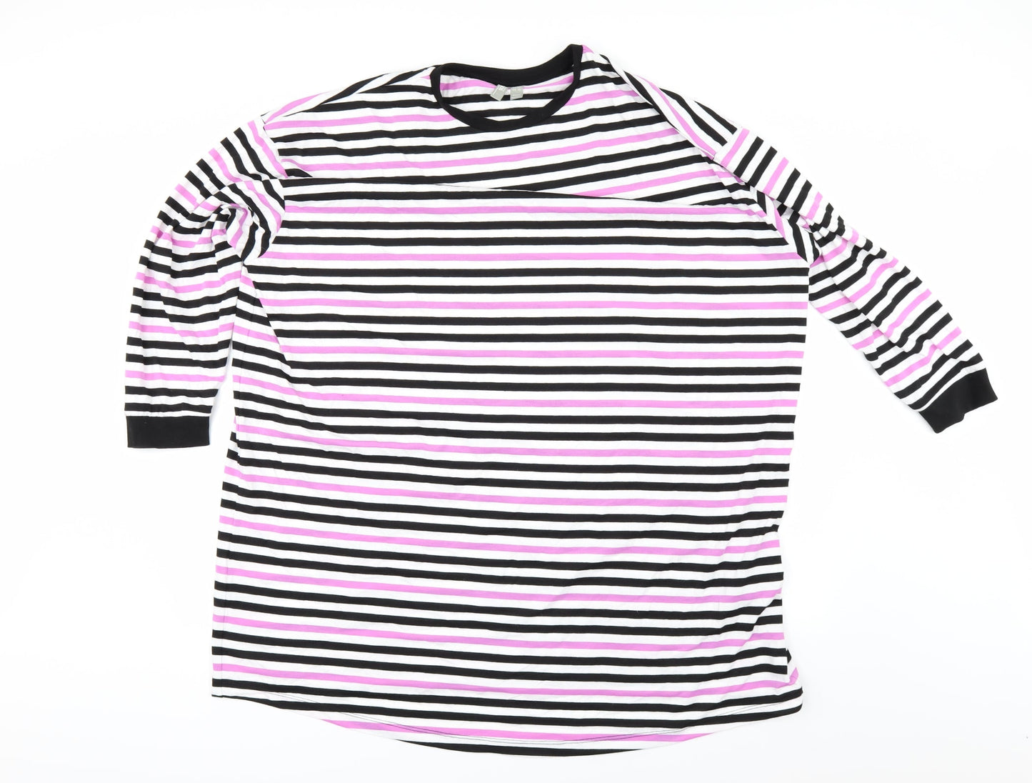 ASOS Womens White Striped  Basic T-Shirt Size 14