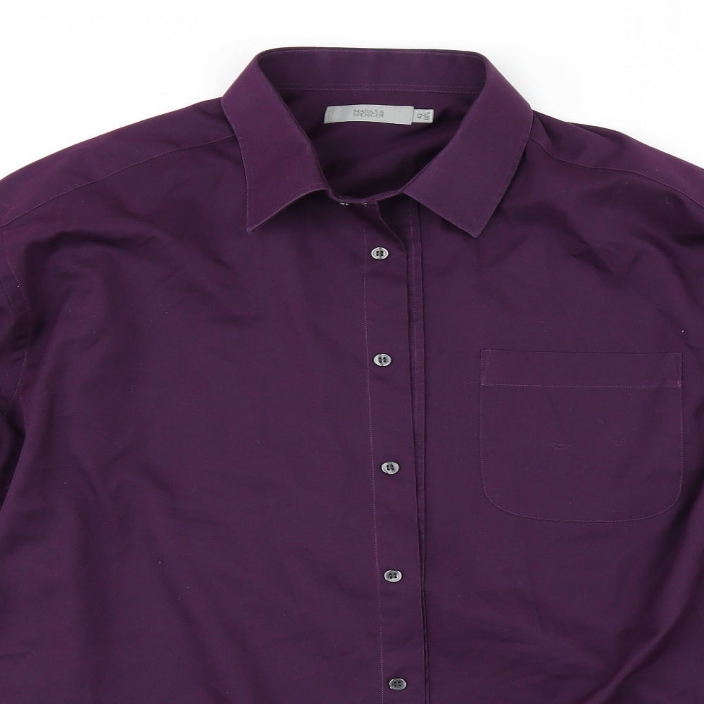 Marks and Spencer Mens Red    Button-Up Size 16.5