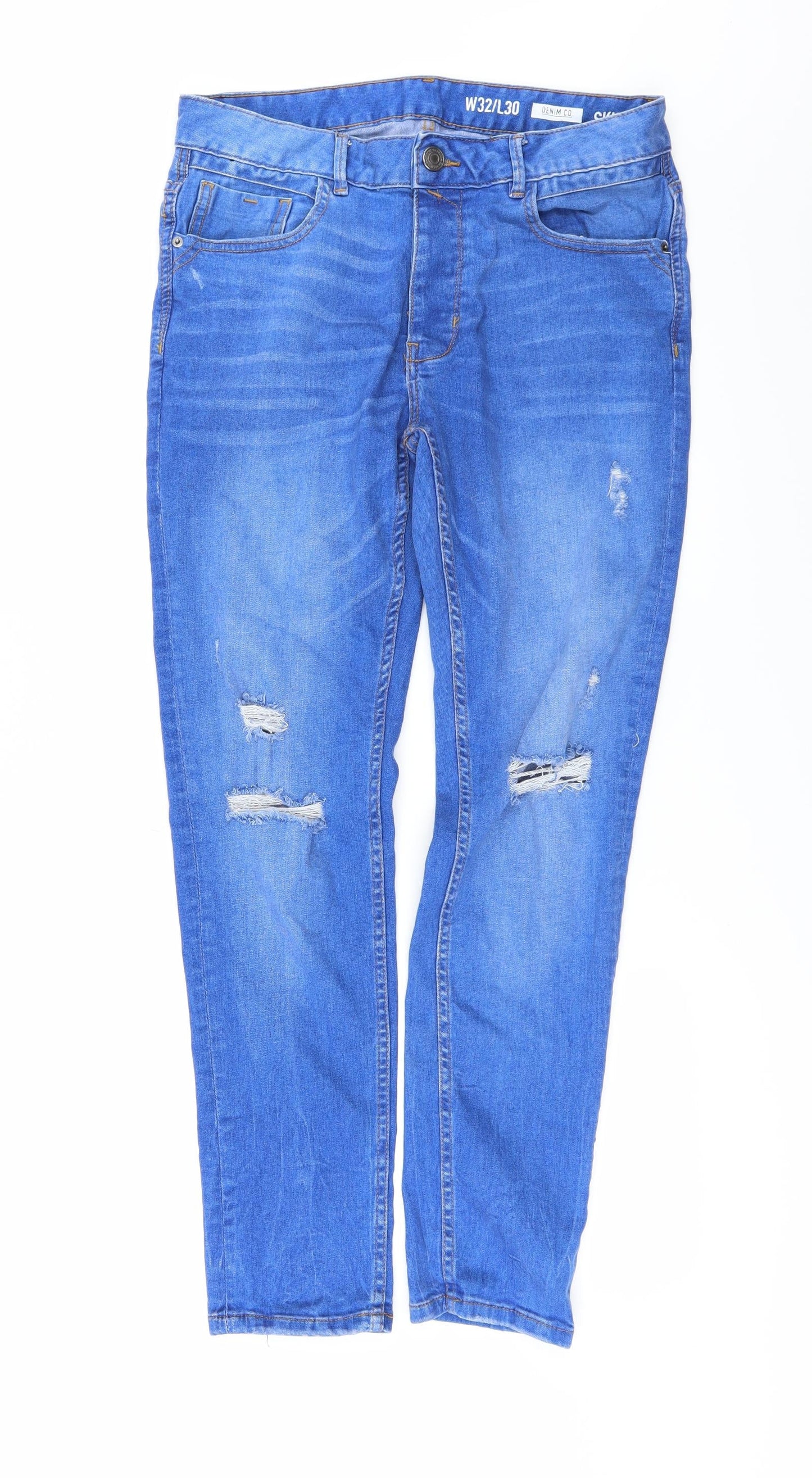 Denim & Co. Mens Blue  Denim Skinny Jeans Size 32 in L30 in