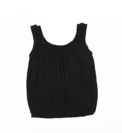 Additional front view of Preworn women’s black basic blouse, size S