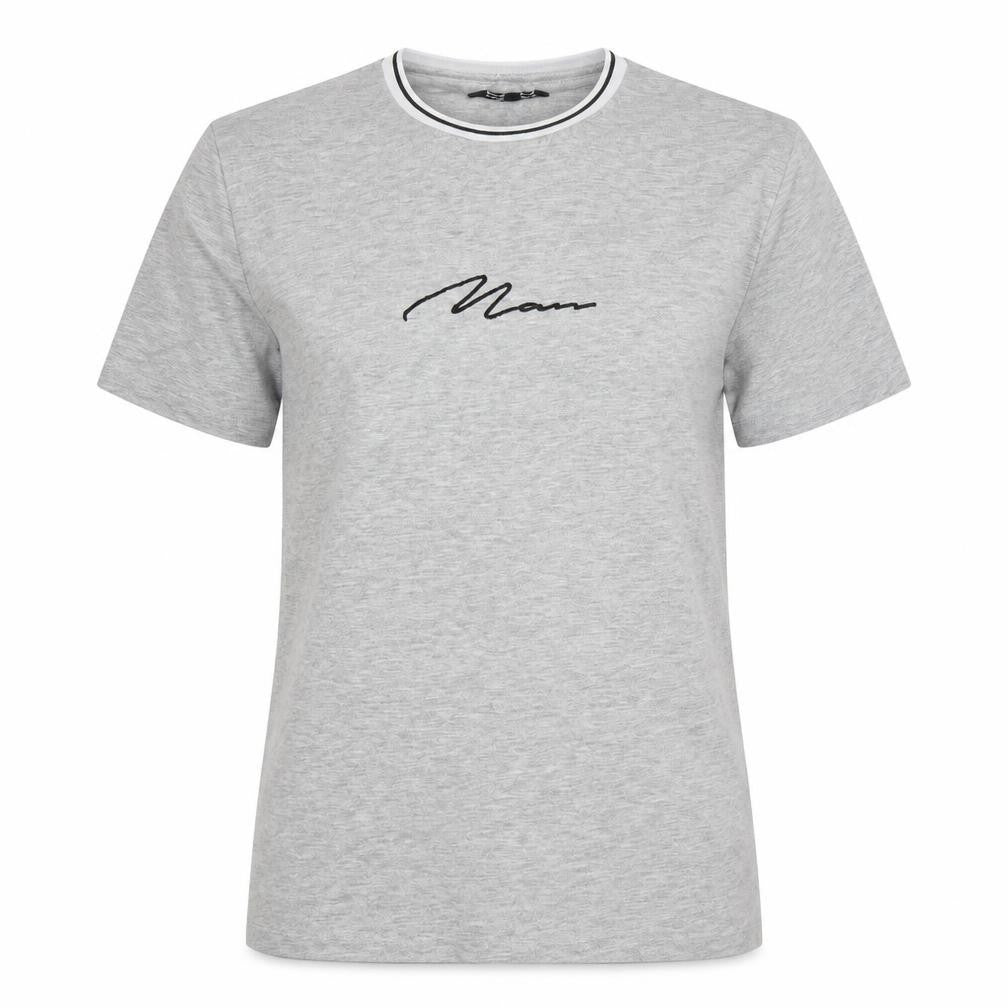 boohooMAN Womens Grey Basic T-Shirt Size S