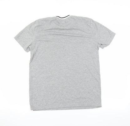 Back view of boohooMAN women’s grey basic t-shirt, size S