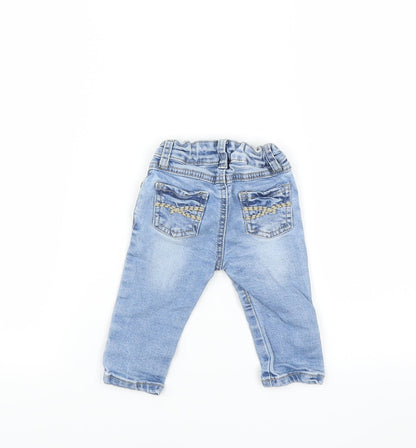 Back view of Pumpkin Patch girls’ blue jeans, size 3-6, months
