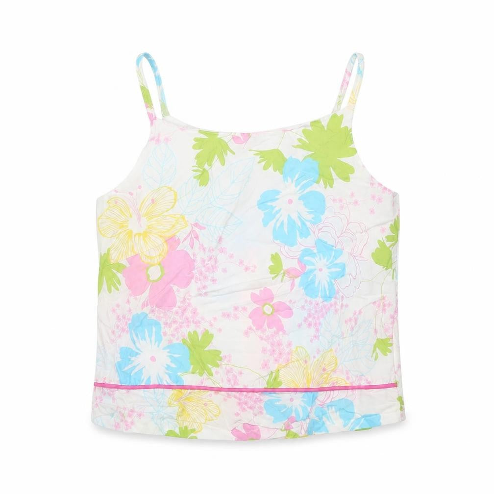 Next Girls White Floral  Camisole T-Shirt Size 9 Years