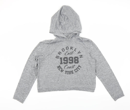 New Look Girls Grey   Pullover Hoodie Size 14-15 Years  - Brooklyn NYC