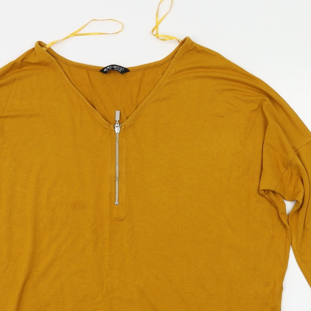Select Womens Yellow   Basic T-Shirt Size 12