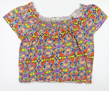Front view of Papaya women’s ivory animal print basic t-shirt, size UK 20