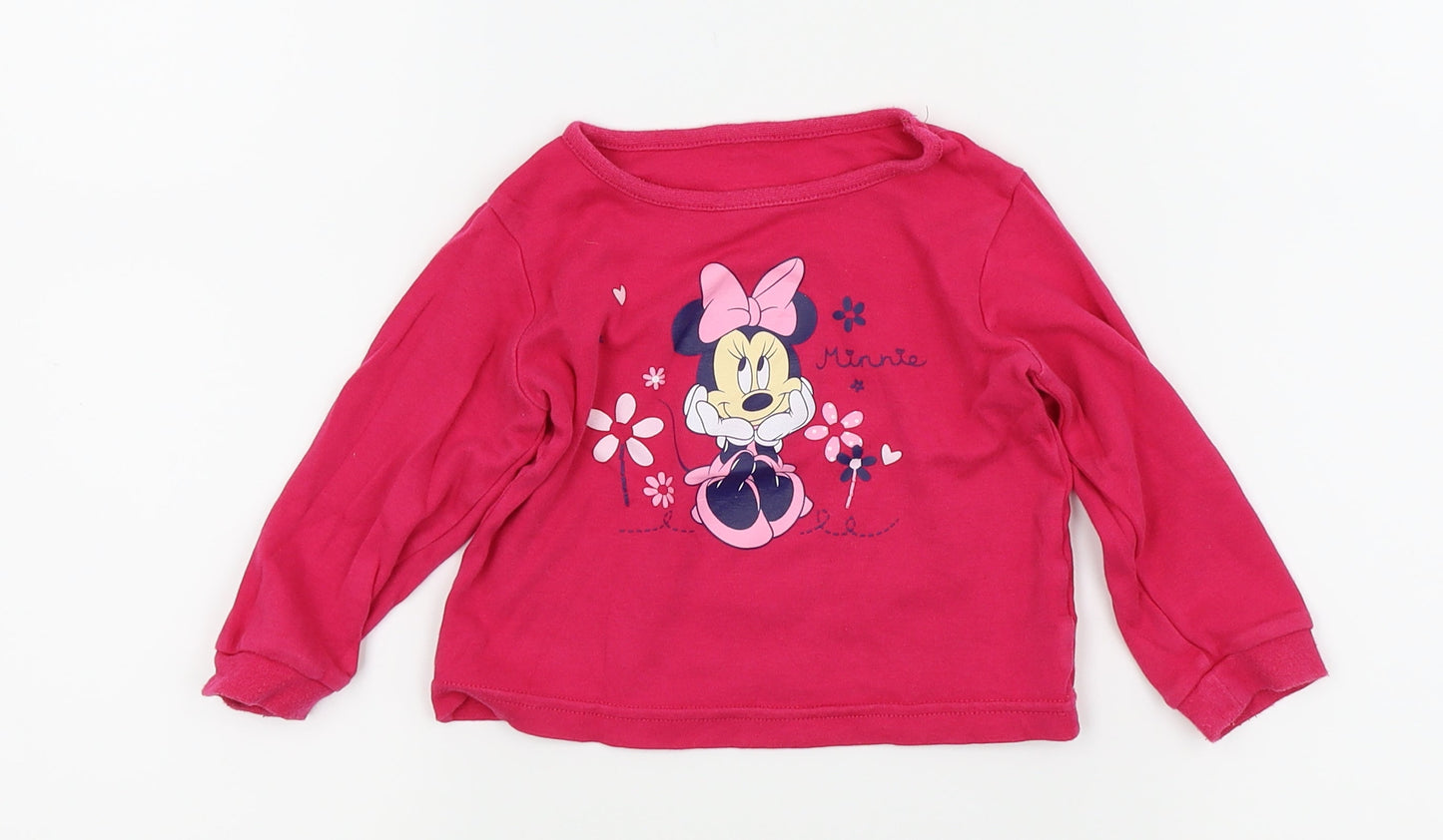 Disney Girls Pink Solid  Babydoll Pyjama Top Size 12-18 Months  - Mini mouse
