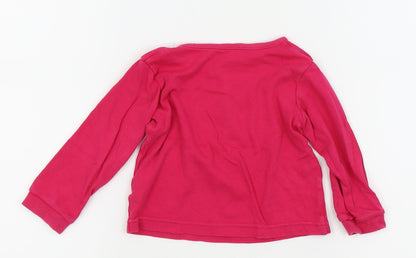 Back view of Disney girls’ pink solid babydoll pyjama top, size 12-18, months - mini mouse