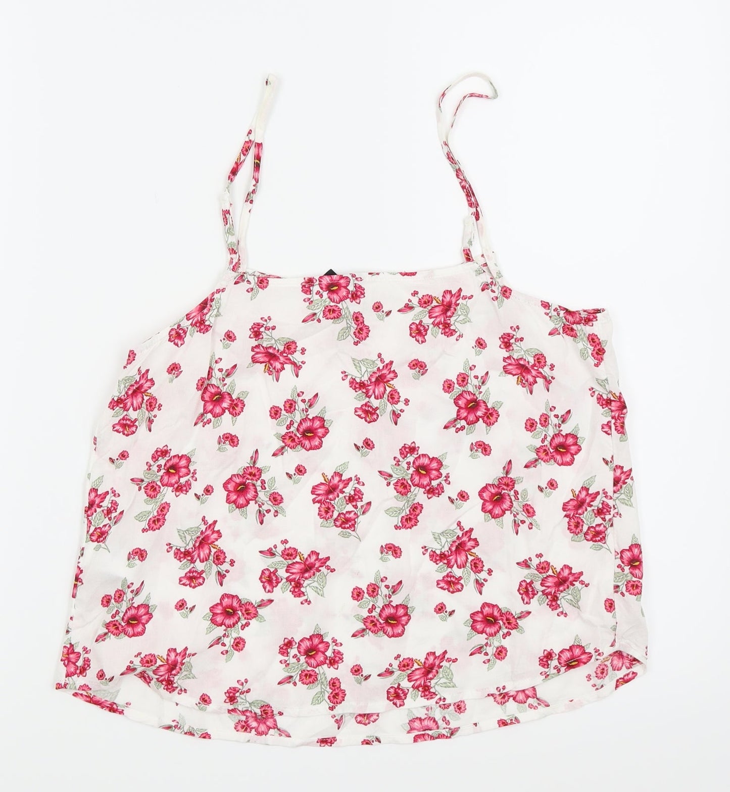 Divided by H&M Womens White Floral  Camisole Tank Size 8