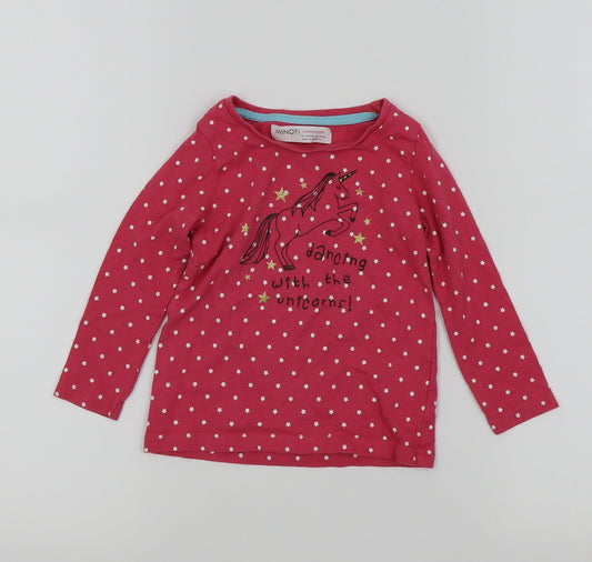 Minoti Girls Pink   Basic T-Shirt Size 18-24 Months