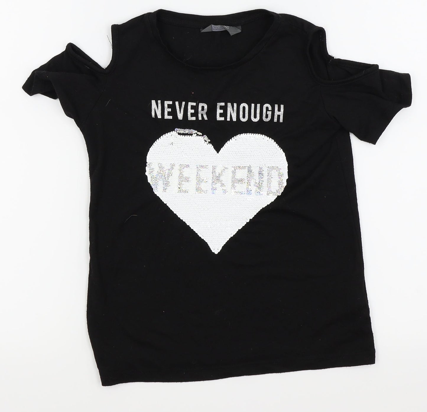 Primark Girls Black Houndstooth  Basic Tank Size 8-9 Years