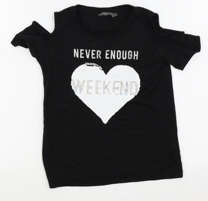 Additional front view of Primark girls’ black houndstooth basic tank, size 8-9, years