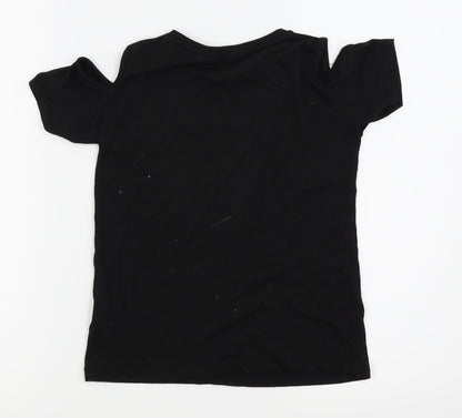 Back view of Primark girls’ black houndstooth basic tank, size 8-9, years