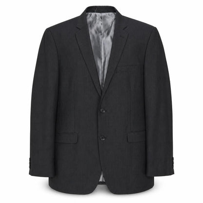 Front view of Good Souls men’s black striped jacket suit jacket, size 34
