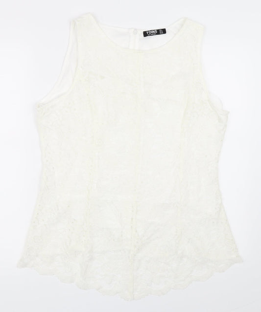 Yoins Womens Ivory   Basic Blouse Size XL