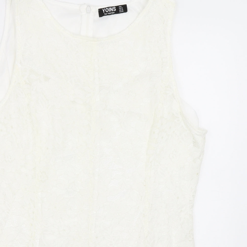 Yoins Womens Ivory   Basic Blouse Size XL