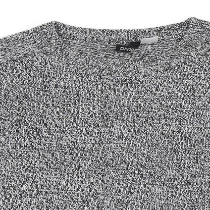 Close-up detail of H&M women’s black jumper, size S