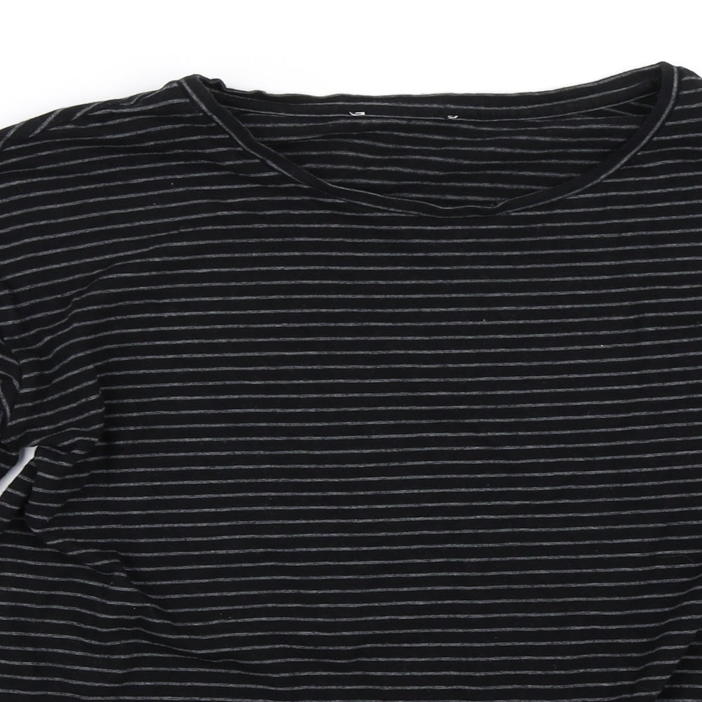 Warehouse Womens Black Striped  Basic T-Shirt Size 8