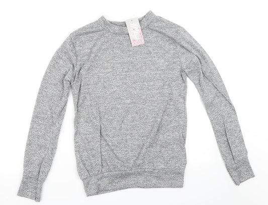 Silk Womens Grey   Pullover Sweatshirt Size M
