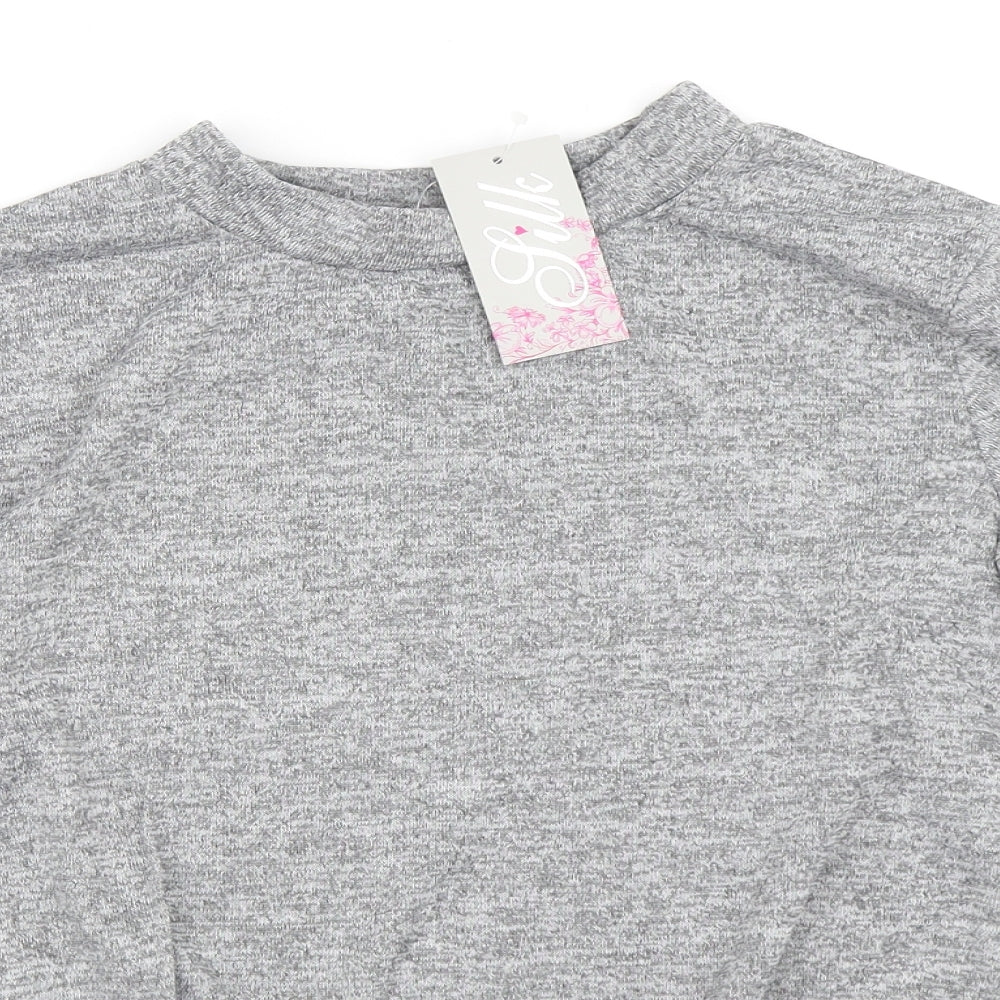 Silk Womens Grey   Pullover Sweatshirt Size M