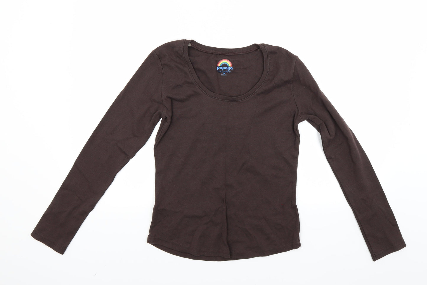 Papaya Womens Brown   Pullover Sweatshirt Size 14