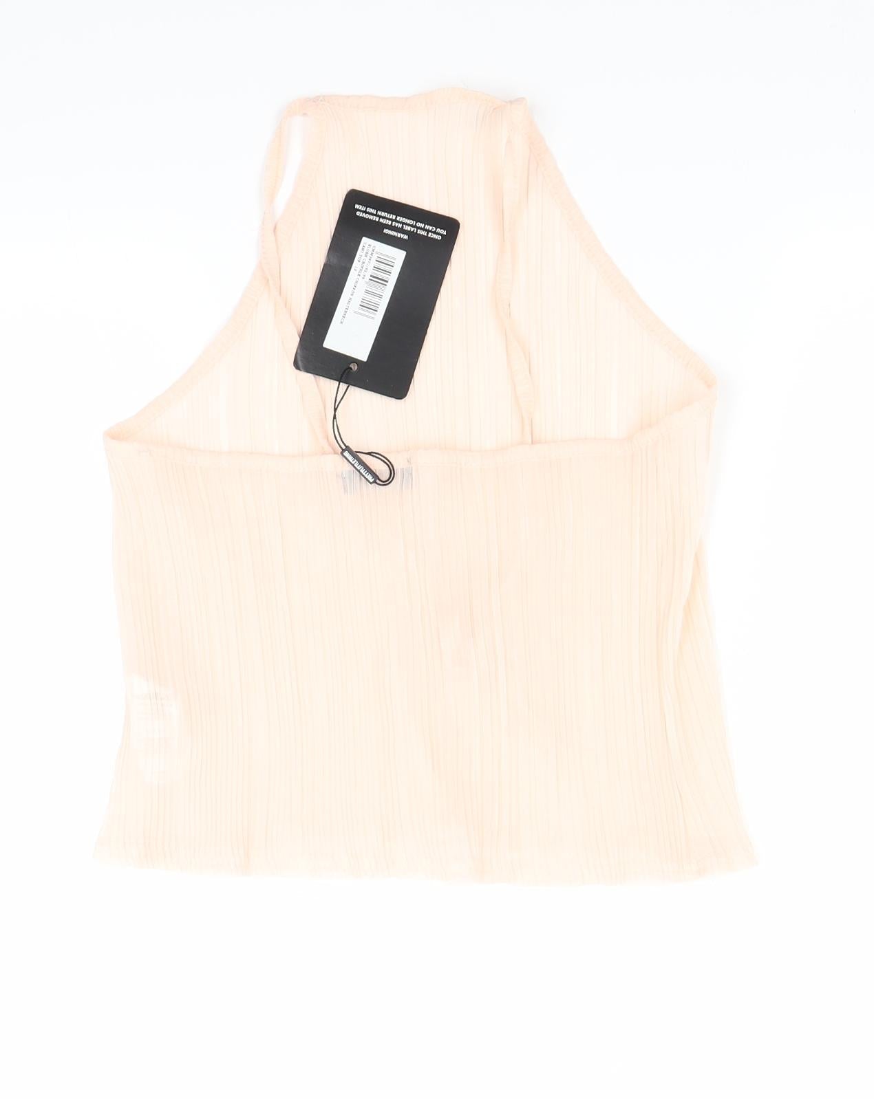 PRETTYLITTLETHING Womens Beige   Cropped Tank Size 12