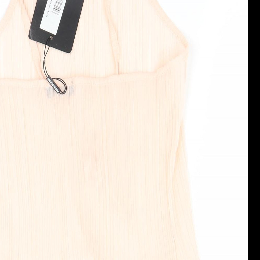 PRETTYLITTLETHING Womens Beige   Cropped Tank Size 12