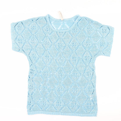 Additional front view of Leo & Nicole women’s blue knit jumper, size S