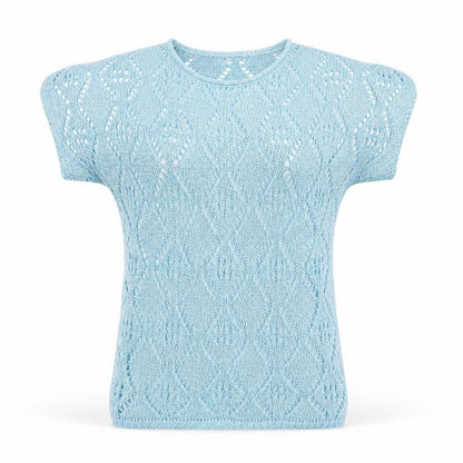 Front view of Leo & Nicole women’s blue knit jumper, size S
