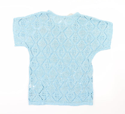 Back view of Leo & Nicole women’s blue knit jumper, size S