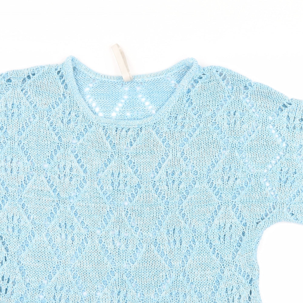 Leo & Nicole Womens Blue  Knit Pullover Jumper Size S