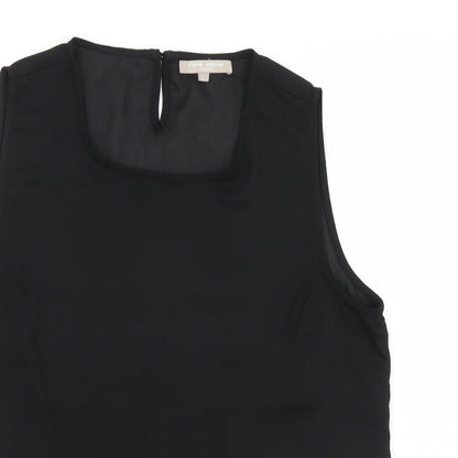 Close-up detail of Pink Boom women’s black mesh basic blouse, size L