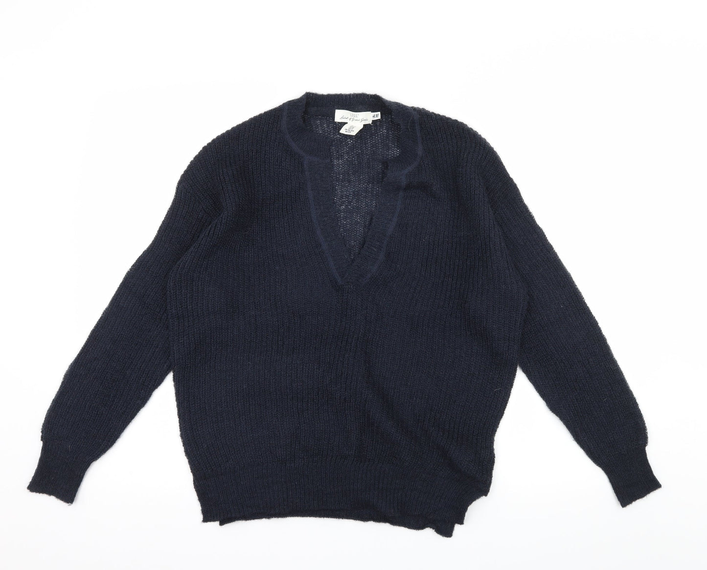 H&M Womens Blue  Knit Pullover Jumper Size XS