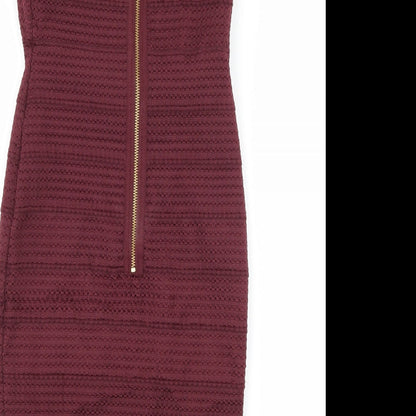 Preloved New Look Womens Red   Bodycon  Size 8 - Label