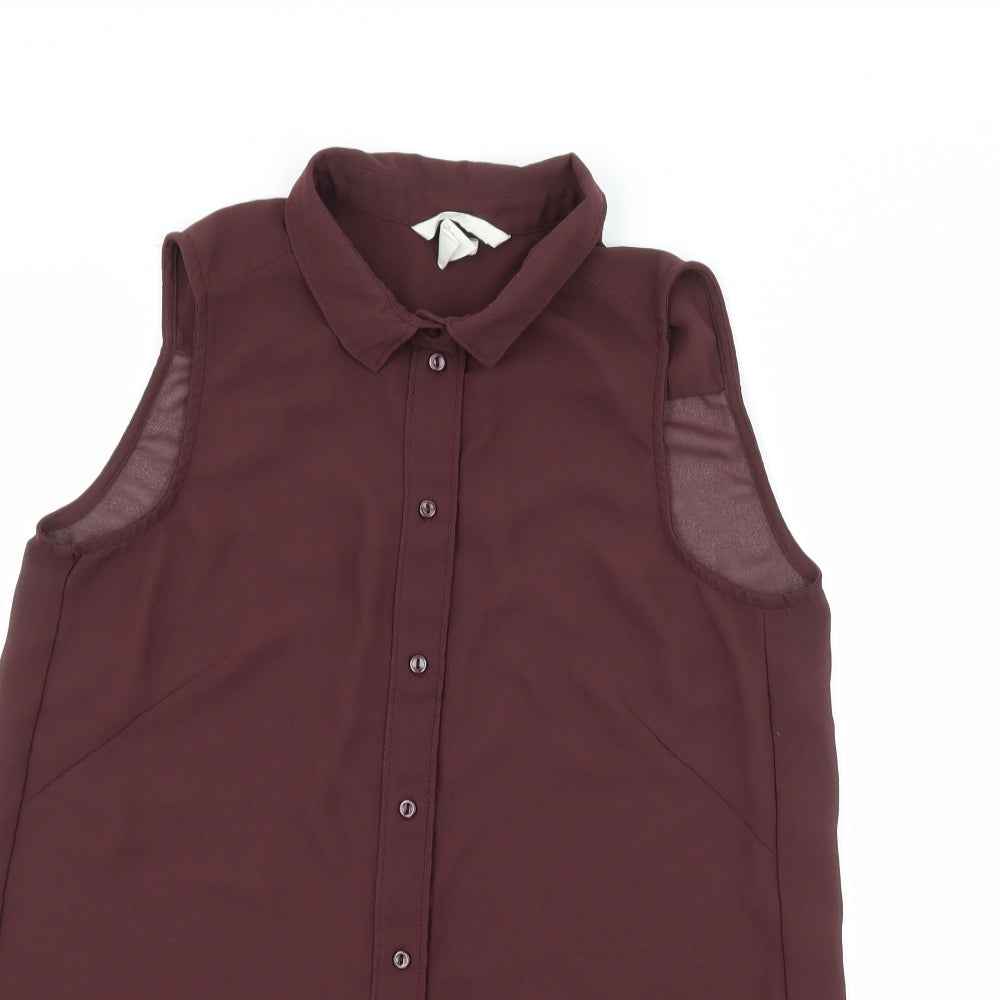 H&M Womens Brown   Basic Blouse Size 4