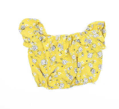 Additional front view of New Look girls’ yellow floral basic blouse, size 13, years