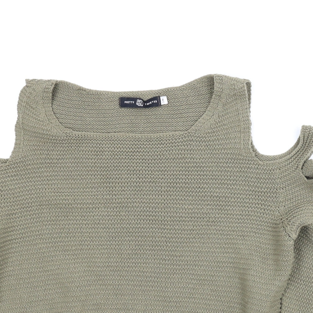 Pretty Twisted Womens Green   Pullover Jumper Size S