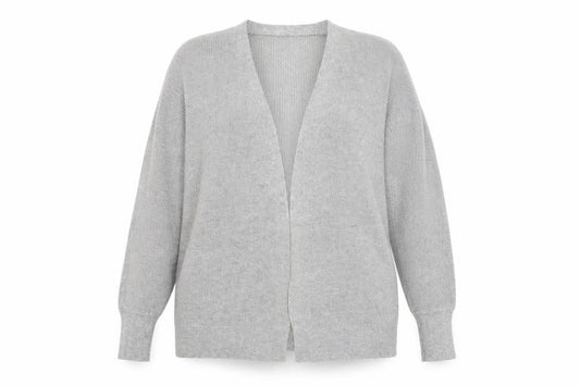 Front view of Next women’s grey cardigan jumper, size M