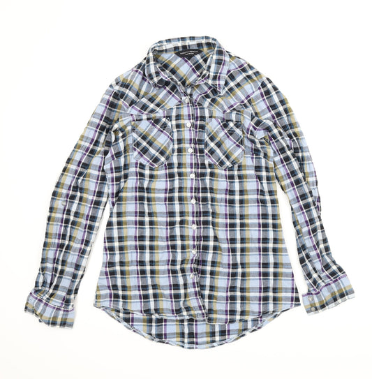Dorothy Perkins Womens Blue Plaid  Basic Button-Up Size 12