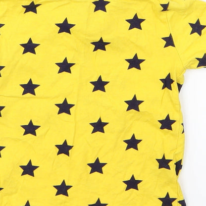 Brand and care label for Primark Baby Yellow Jersey Basic T-Shirt, size 12-18, Months - Star Print