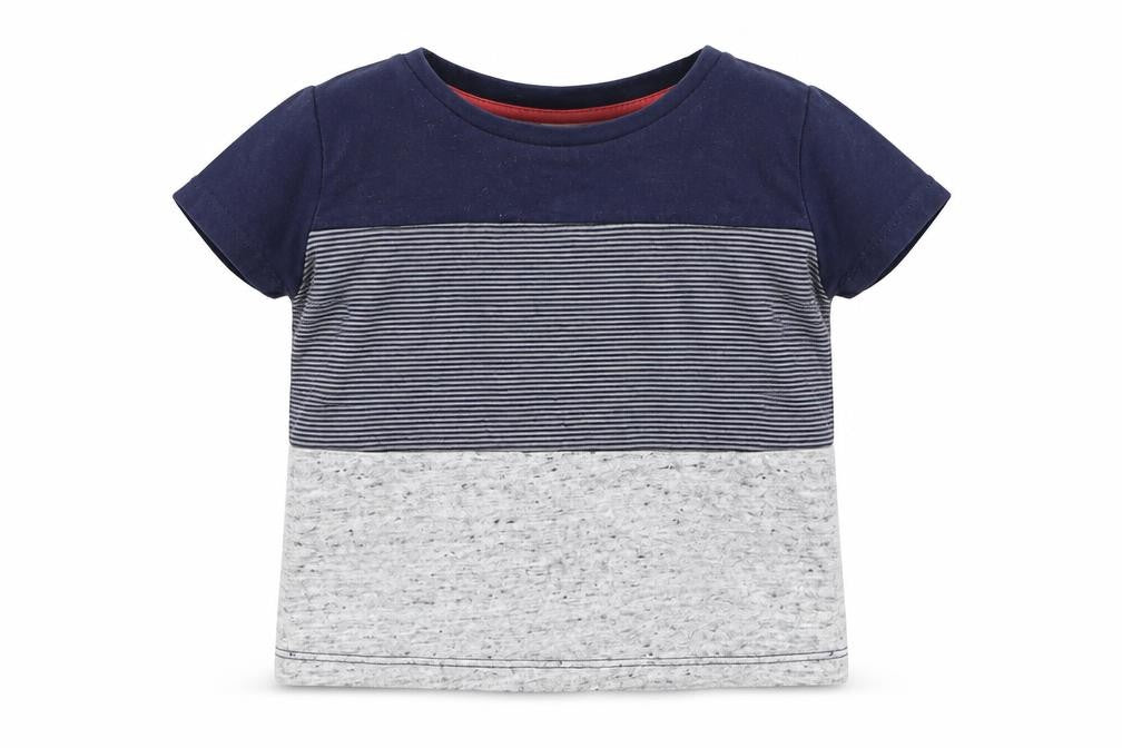 Primark Baby Blue Striped Jersey Basic T-Shirt Size 12-18 Months