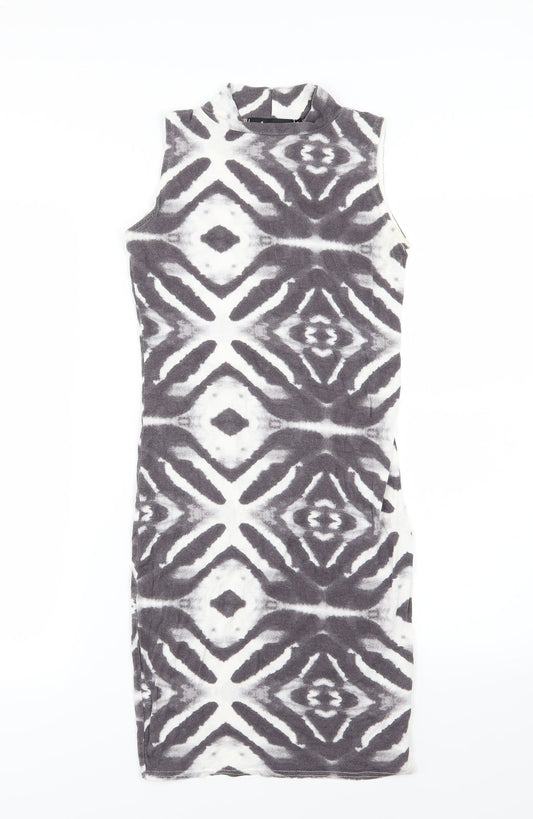 Republic Womens Grey Geometric Jersey Tank Dress  Size 10